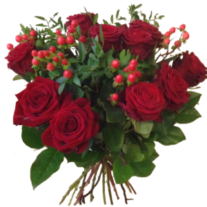 Klassisk bukett röda rosor Alla hjärtans dag