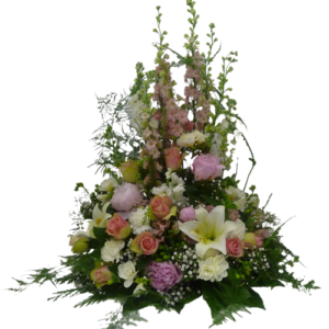 Hög dekoration Sara i vitt och rosa