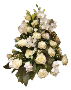 Elegant ståendedekoration i vitt