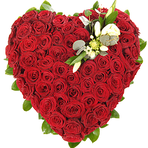 Begravningshjärta röd